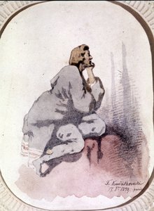 Porträt von Frédéric Chopin (1810-1849), polnischer Komponist. Aquarell von Kwiatkowski