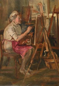 Künstler bei der Arbeit im Studio von Cor Visser, Ipswich von Anthea Durose