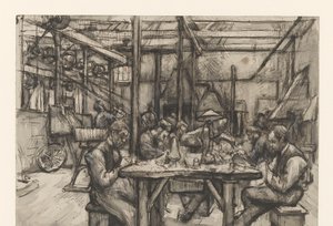 Werkstatt in der Silberfabrik von Begeer von Anthon Gerhard Alexander van Rappard