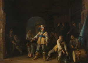 Soldaten in einem Wachraum