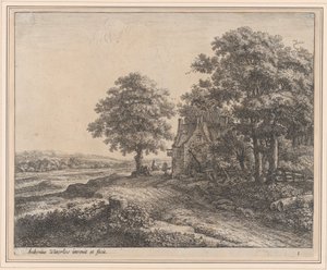 Eine große Linde vor einem Gasthaus, 17. Jahrhundert von Anthonie Waterloo