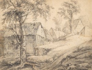 Bauernhof in der Nähe von Danzig (recto)(?) Baumstudie (verso) von Anthonie Waterloo