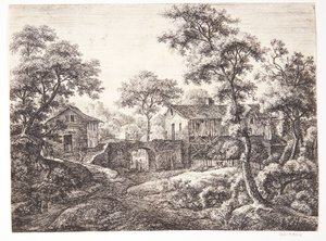 Dorf mit einem Stadttor von Anthonie Waterloo