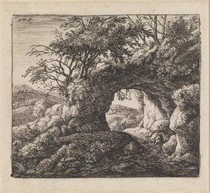 Landschaft mit Pfad von Anthonie Waterloo