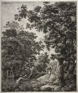 Sechs große aufrechte Landschaften mit Szenen aus Ovids Metamorphosen: Alpheus und Arethusa