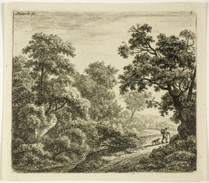 Der Wanderer und sein Hund von Anthonie Waterloo