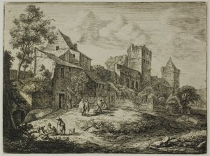 Der Hof vor dem Gasthof, aus Zwölf Landschaften