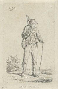 Bauer aus den Ardennen mit Hacke