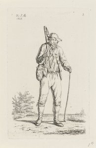 Bauer aus den Ardennen mit Hacke