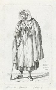 Frau mit einem Umhang und einem Stock von Anthonie Willem Hendrik Nolthenius de Man