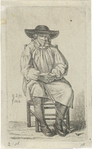 Sitzender Mann mit Stock von Anthonie Willem Hendrik Nolthenius de Man