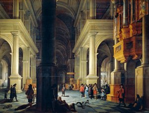 Innenraum eines Tempels, von Anthonie De Lorme (ca. 1610-1673)