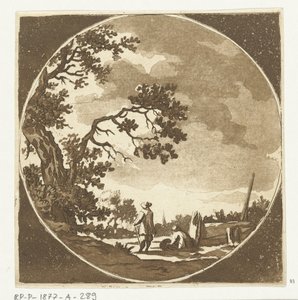 Landschaft mit zwei Wanderern von Anthonie van den Bos