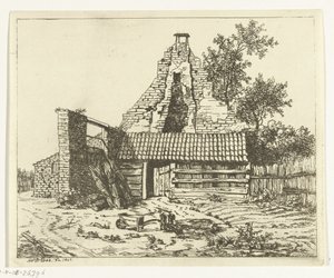 Schilfschneider vor der Ruine des Hauses Snaatburg in Maarssen