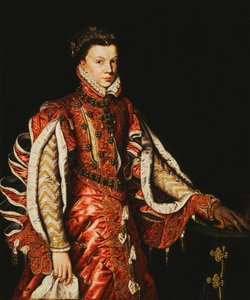 Porträt von Elisabeth von Valois, Königin von Spanien, dreiviertellang