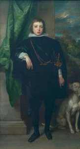 Prinz Ruprecht von der Pfalz mit einem Hund