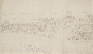 Panorama von London, gesehen von Southwark: Durham House bis Barnards Castle von Anthonis van den Wyngaerde