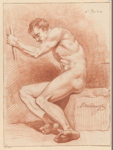 Sitzender männlicher Akt, von der Seite gesehen (2. Preis 1770) von Anthony Andriessen