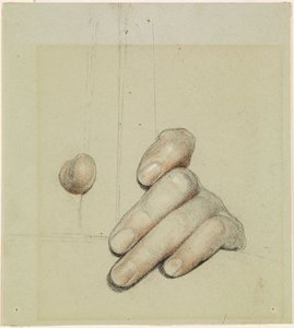 St. Georg für Merrie England - Studie der linken Hand, die eine Stange greift, 1880 von Anthony Frederick Augustus Sandys