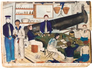 Das Essen der Seekadetten an Bord des Schiffes Marchioness of Ely, ca. 1826-32 von Anthony P. Allen