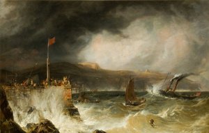 Postschiff fährt in den Hafen ein von Anthony Vandyke Copley Fielding