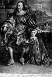 Karl I. (1600-49) mit einem Sohn
