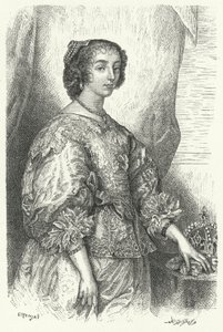 Henrietta Maria von Frankreich, Königin von Karl I. von England, Schottland und Irland (Stich) von Anthony van (after) Dyck