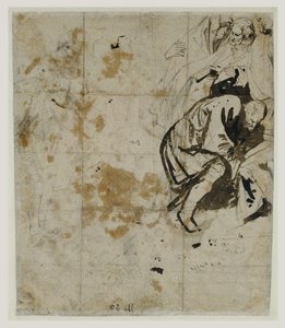 Teilweise Studie der Grablegung (verso) (1617-18) von Anthony van Dyck