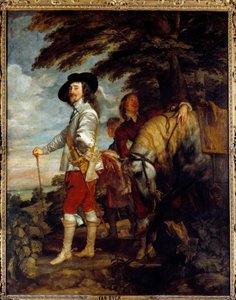 Porträt von Charles I Stuart, König von England, auf der Jagd. Gemälde von Anton Van Dyck von Anthony van Dyck