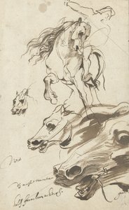 Studie eines Reiters und Kopf eines Pferdes, 1620-1621 von Anthony van Dyck