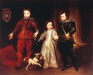 Drei Kinder mit Hund von Anthony van Dyck
