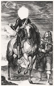 Kopfloses Reiterporträt ursprünglich von Louis von Frankreich, graviert von Pierre Lombard von Anthony van after Dyck