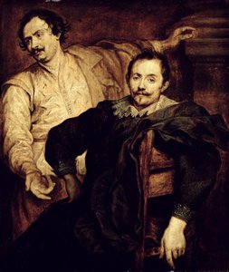 Doppelporträt der Brüder de Wael Lucas und Cornelis von Anthony van studio of Dyck
