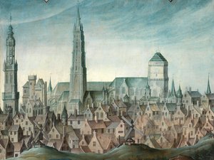 Detail des Porträts von Juan Pardo II und seinen Frauen Anna Ingenieulandt und Maria Anchemant von Anthuenis (1536 1613) Claeissins or Claeissens