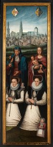 (Detail) Porträt von Juan Pardo II und seinen Frauen Anna Ingenieulandt und Maria Anchemant von Anthuenis (1536 1613) Claeissins or Claeissens