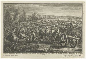 Angriff der Alliierten auf einen französischen Artillerietransport, 1747 von Antoine Benoist