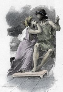 Odyssee von Homer: Odysseus und Penelope, Illustration von Antoine Calbet für 