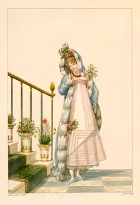 Ballkleid mit Hermelinbesetztem Umhang, Illustration aus 