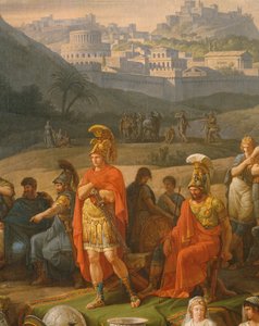 Begräbnisspiele zu Ehren von Patroklos, Detail der griechischen Helden, ca. 1790