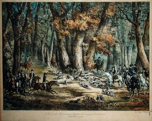 Hirschjagd im Wald von Compiègne, 27. April 1818 von Antoine Charles Horace Vernet