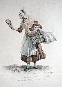 Der Gebäckverkäufer, Nummer 4 aus der Serie Die Rufe von Paris, graviert von Francois Seraphin Delpech (1778-1825)
