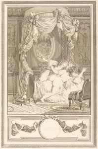 Die Tracht Prügel mit Rosen von Antoine Cosme Giraud after Antoine Borel