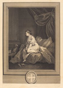 Wenn er mir auch so treu wäre von Antoine Francois Dennel after Jean Honoré Fragonard