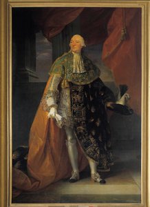 Ganzkörperporträt von Louis Philippe II Joseph, Herzog von Orleans (1747-1793) genannt Philippe Egalite im großen Habit des Ordens des Heiligen Geistes von Antoine François Callet