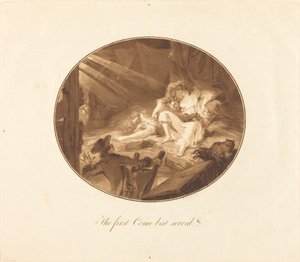 Der Erste kommt, der Erste wird bedient von Antoine François Sergent after Augustin de Saint Aubin