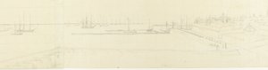 Ansicht der Reede von Vlissingen von Antoine Ignace Melling