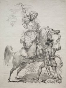 Ein Mameluken-Häuptling auf einem Pferd, der um Hilfe ruft, 1817 von Antoine Jean Gros