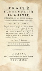 Titelseite von Traité Élémentaire de Chimie, Tome II, veröffentlicht in Paris, 1789 von Antoine Laurent de Lavoisier