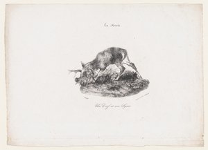 Ein Hirsch und ein Luchs, 1834 von Antoine Louis Barye