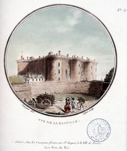Ansicht der Bastille vor der Revolution - in „Picturesque views of the main buildings of Paris“ von Sergeant von Antoine Louis Francois Sergent Marceau